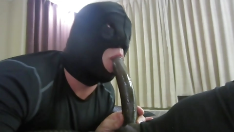 Ebony shemale with a huge black cock is fucking a guy