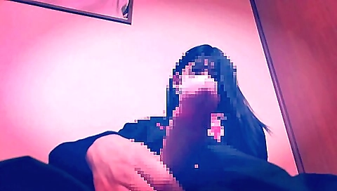 Asian with long black hair fucked in the face in stockings