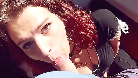 Amateur red-haired babe with a sexy ass fucks her husband