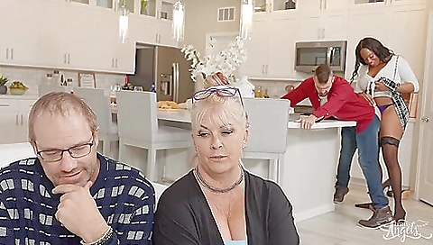 Beautiful ebony slut gets facialized by a black dick