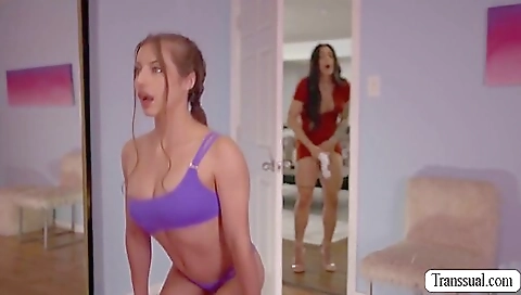 Big tits brunette with a pretty face and a tattooed ass