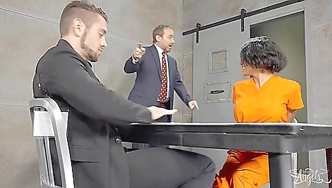 Gorgeous latina in a sexy uniform getting anal sex