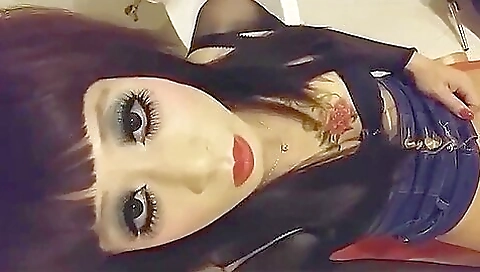 Cute brunette with a tattoo on her ass riding a cock