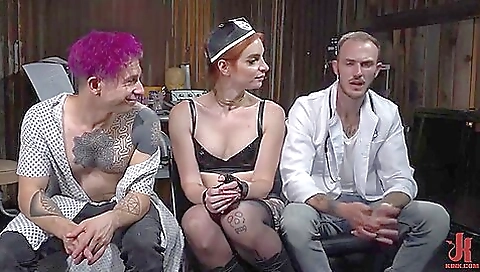 Blonde milf gets her pussy and tits fucked in a threesome