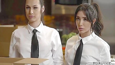 Busty shemale creampie and blowjob from her stepmom