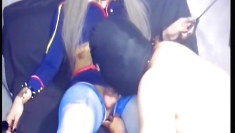 Sexy asian girl is wearing her mask and fetishizing